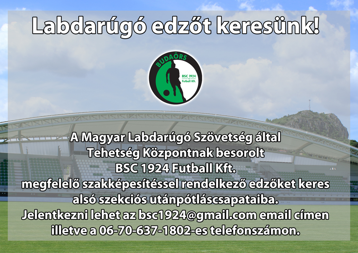 Labdarúgó edzőt keresünk!