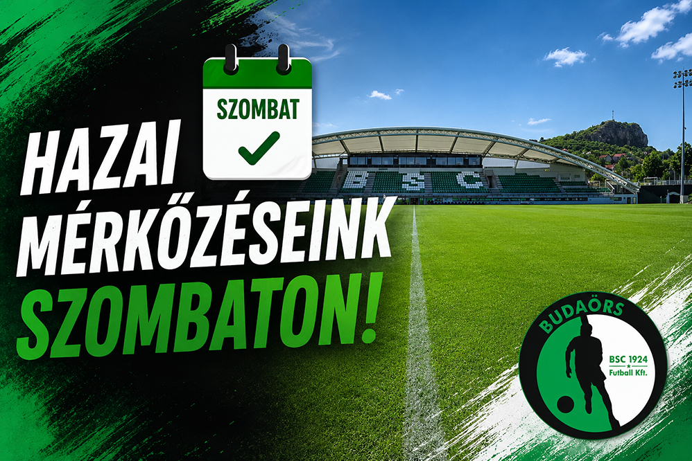Hazai bajnoki mérkőzéseinket szombaton rendezzük